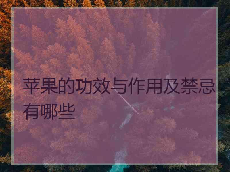 苹果的功效与作用及禁忌有哪些