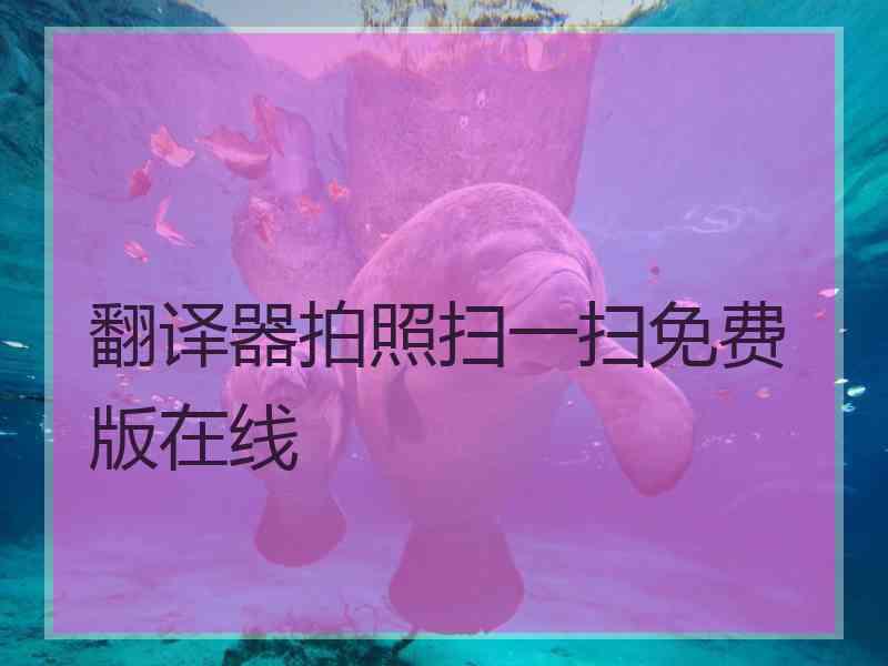 翻译器拍照扫一扫免费版在线
