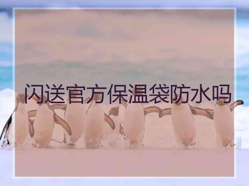 闪送官方保温袋防水吗