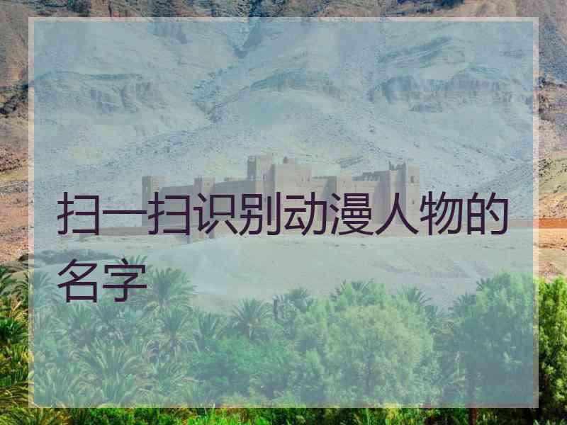 扫一扫识别动漫人物的名字