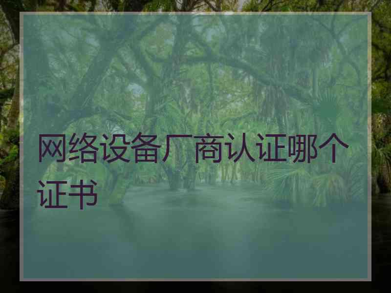 网络设备厂商认证哪个证书