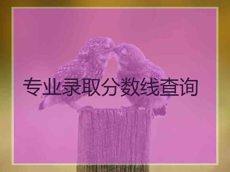 专业录取分数线查询
