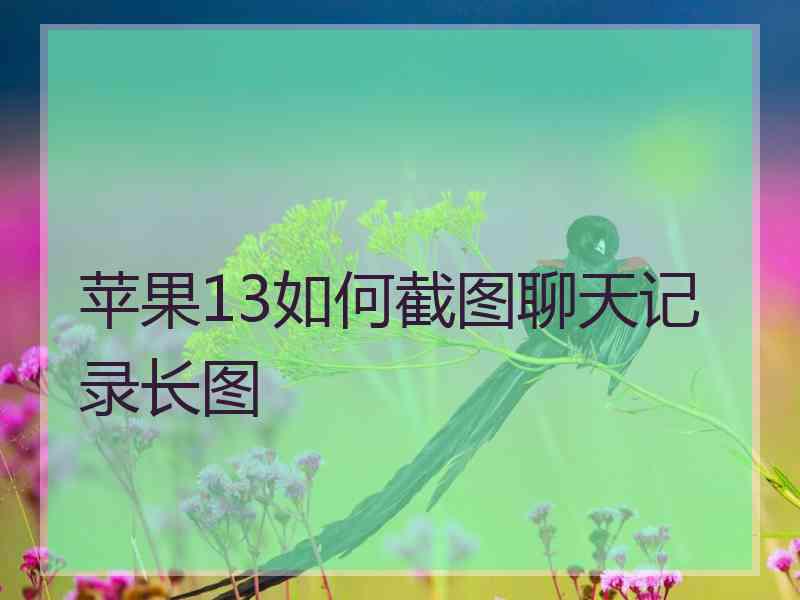 苹果13如何截图聊天记录长图