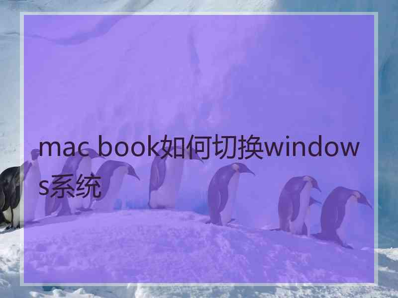 mac book如何切换windows系统