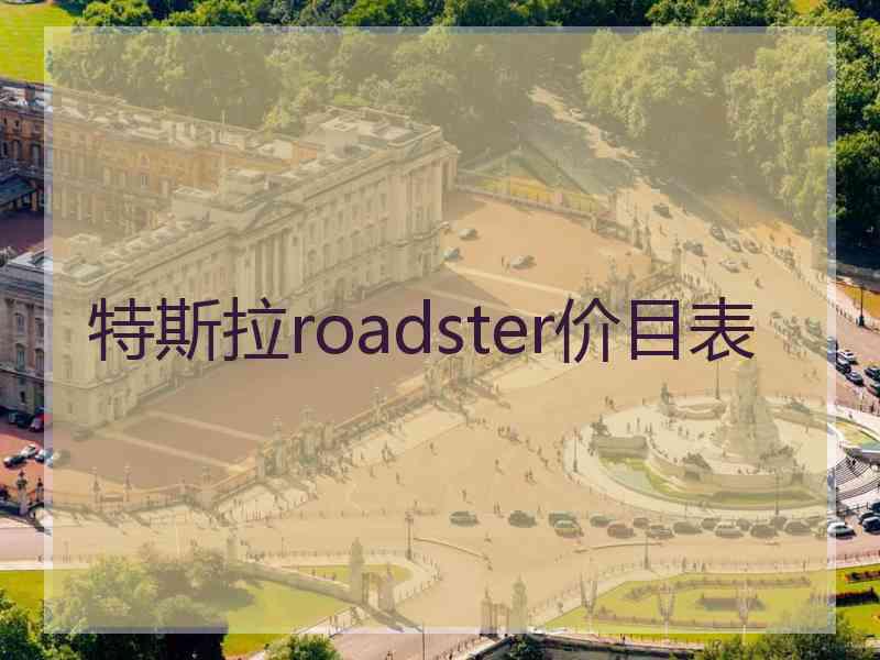 特斯拉roadster价目表