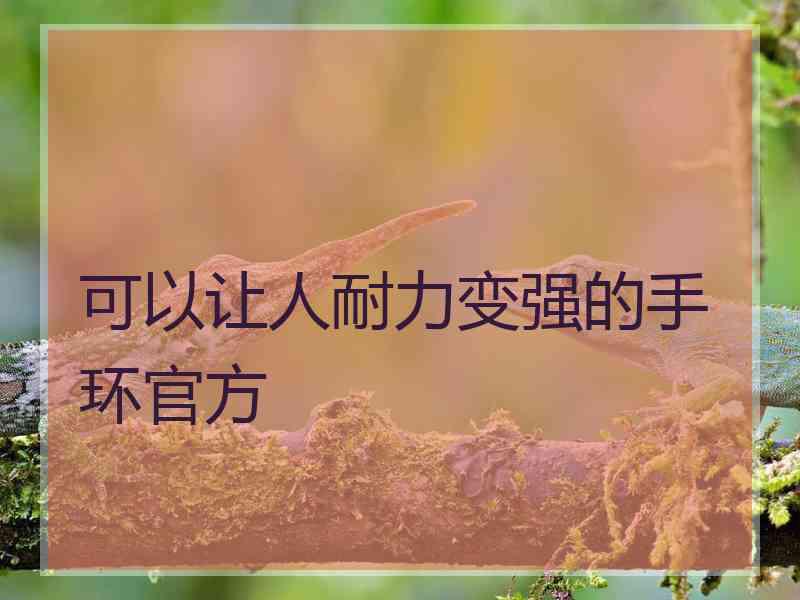 可以让人耐力变强的手环官方