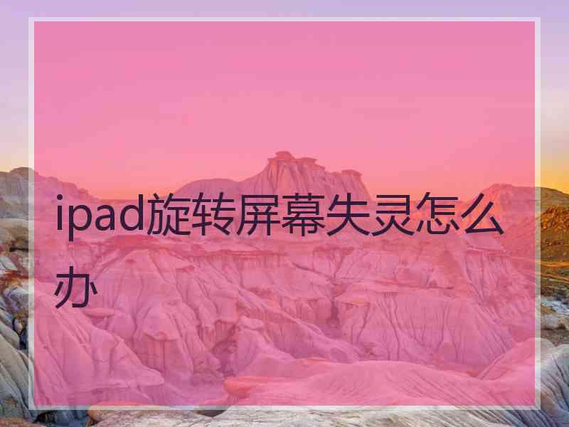 ipad旋转屏幕失灵怎么办