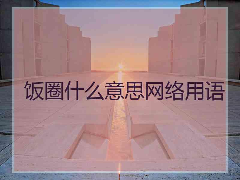 饭圈什么意思网络用语