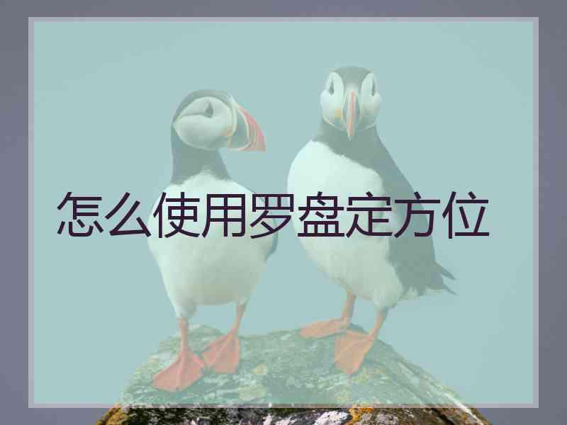 怎么使用罗盘定方位