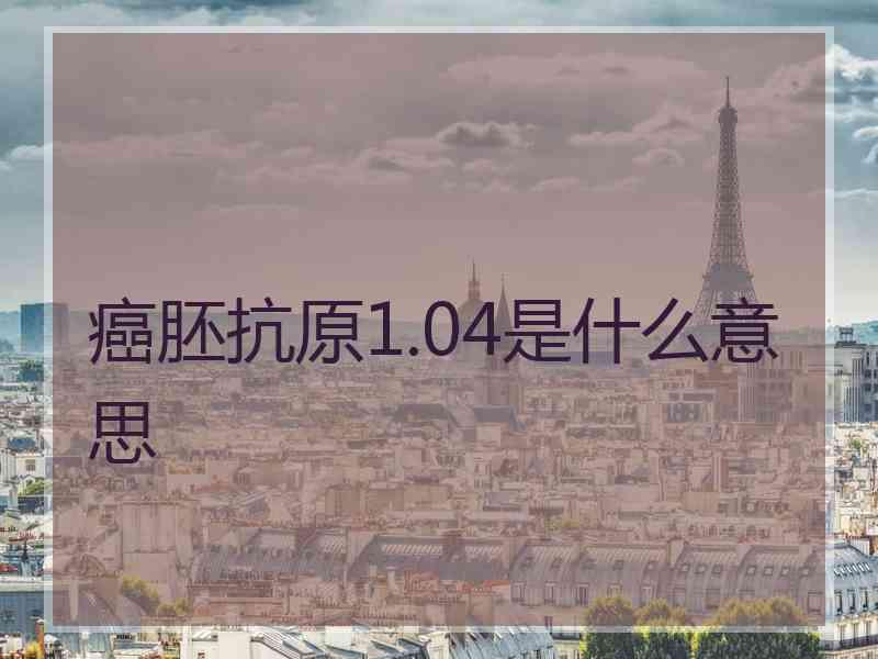 癌胚抗原1.04是什么意思