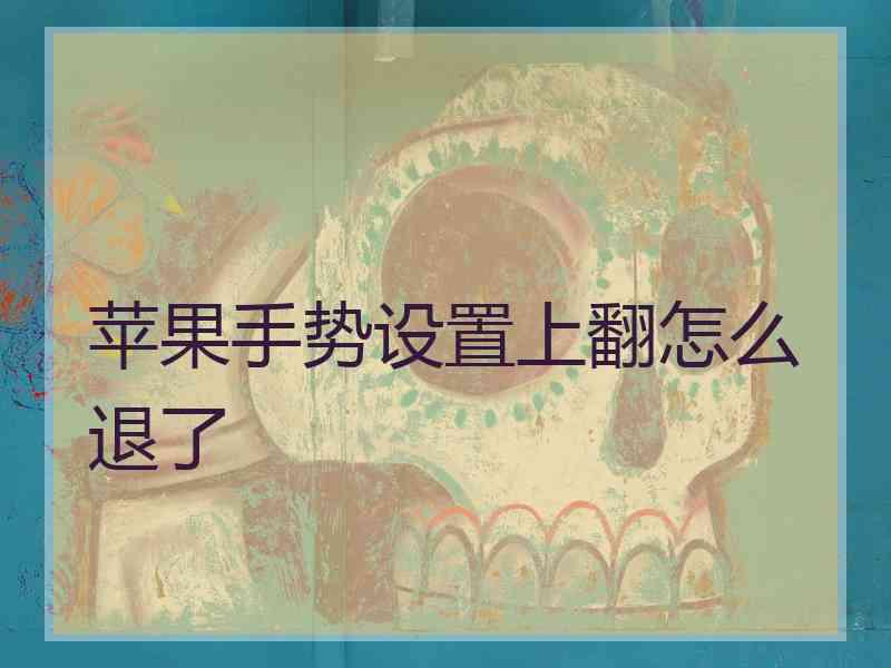 苹果手势设置上翻怎么退了