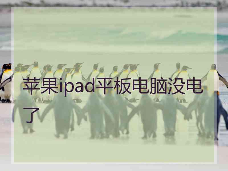 苹果ipad平板电脑没电了