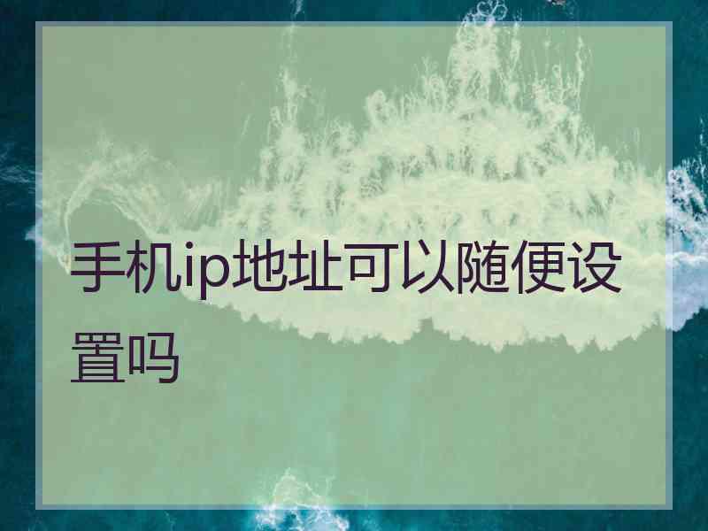 手机ip地址可以随便设置吗