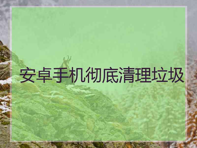 安卓手机彻底清理垃圾