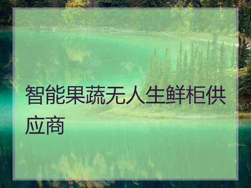 智能果蔬无人生鲜柜供应商