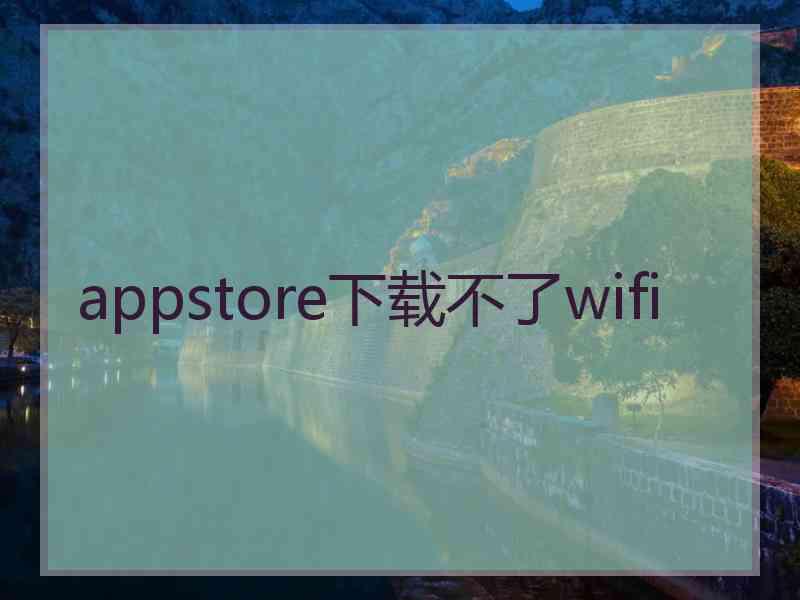 appstore下载不了wifi