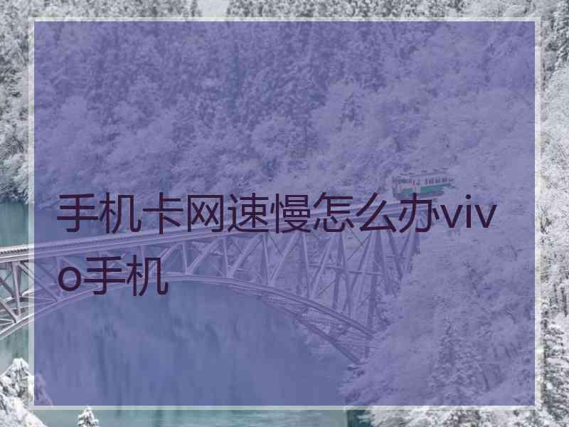 手机卡网速慢怎么办vivo手机