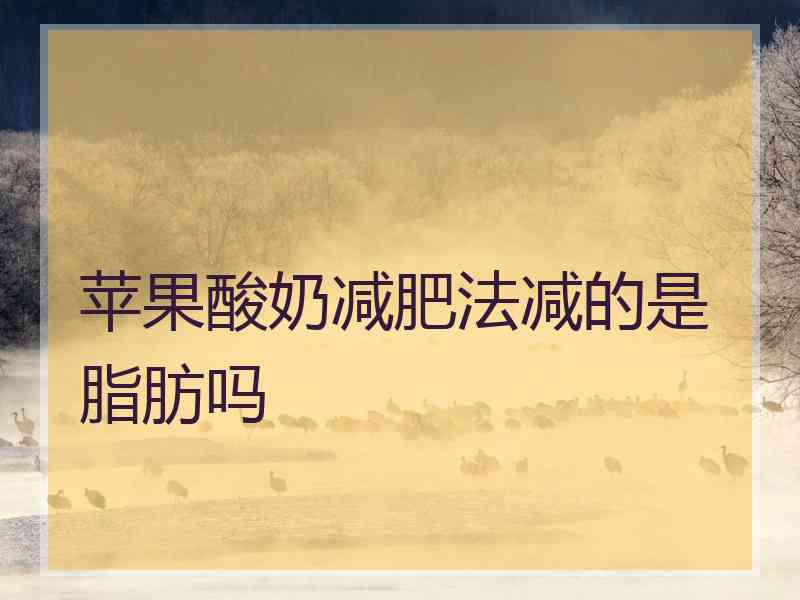 苹果酸奶减肥法减的是脂肪吗