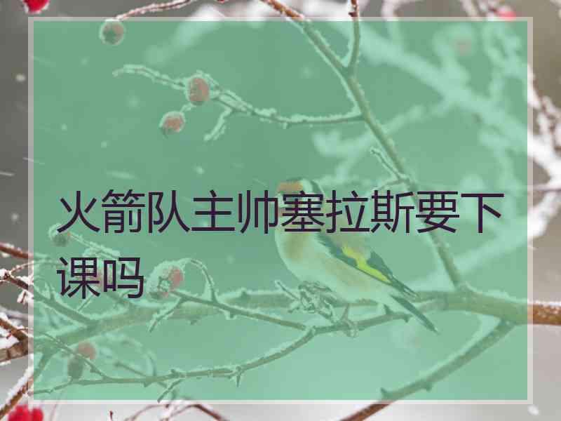 火箭队主帅塞拉斯要下课吗