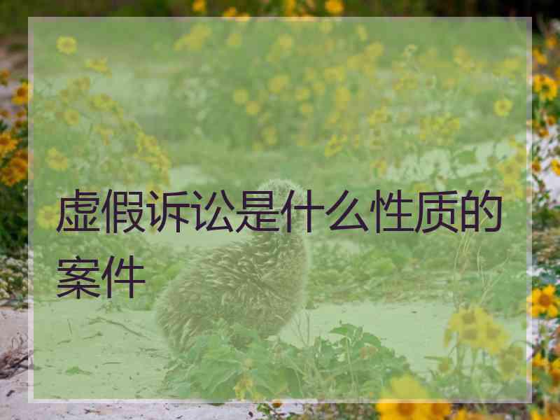 虚假诉讼是什么性质的案件