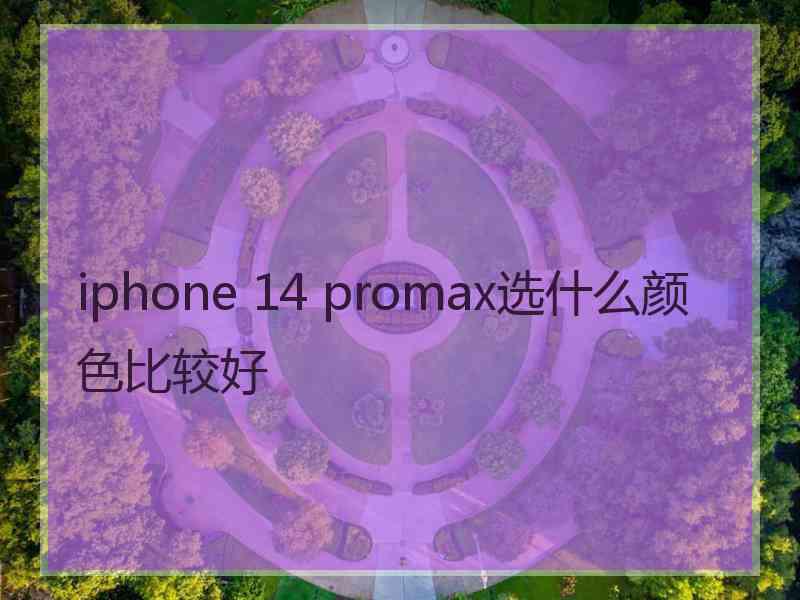 iphone 14 promax选什么颜色比较好