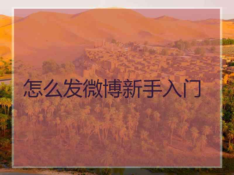怎么发微博新手入门