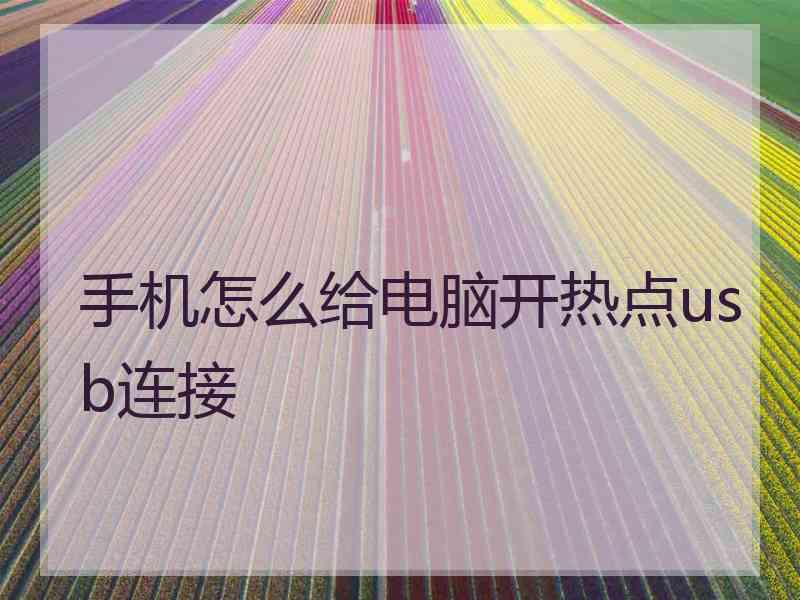 手机怎么给电脑开热点usb连接