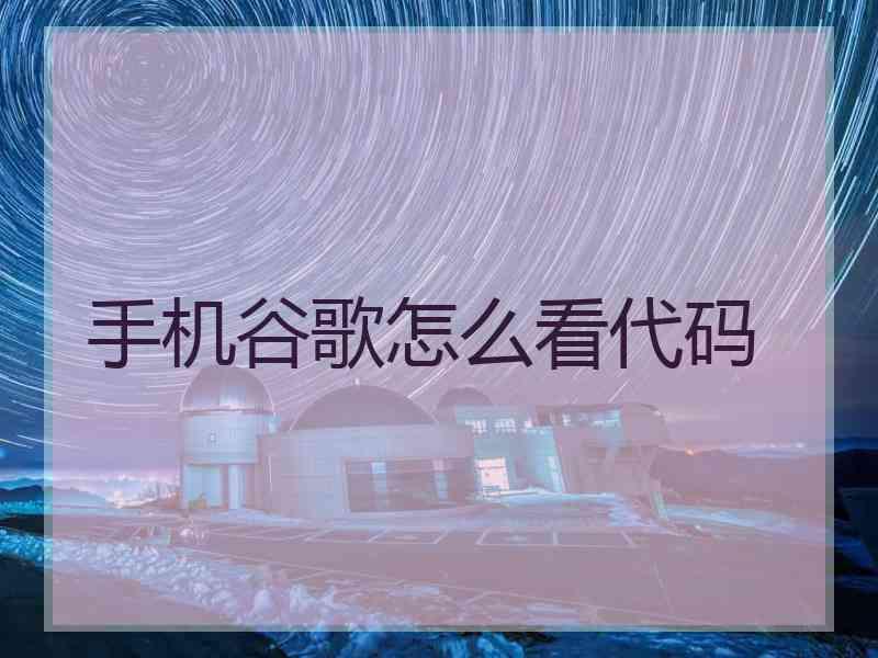 手机谷歌怎么看代码