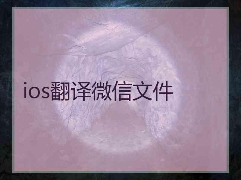 ios翻译微信文件