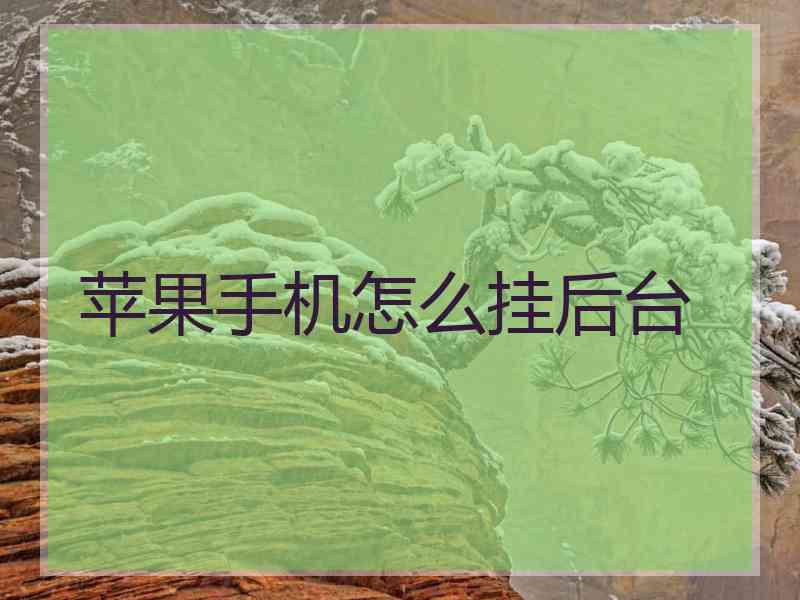 苹果手机怎么挂后台