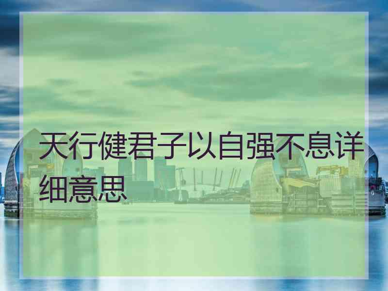 天行健君子以自强不息详细意思