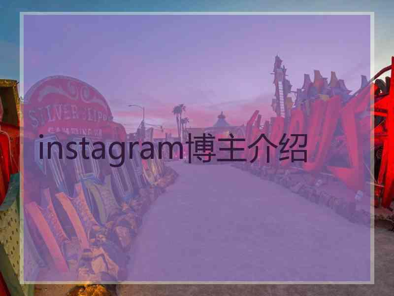 instagram博主介绍