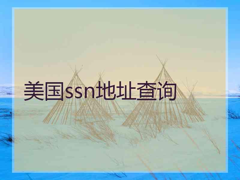 美国ssn地址查询