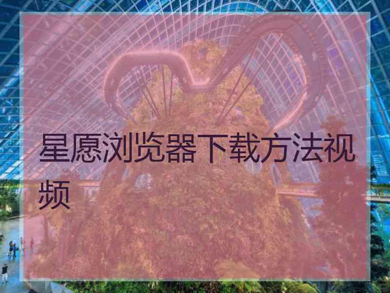 星愿浏览器下载方法视频