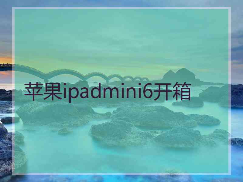 苹果ipadmini6开箱