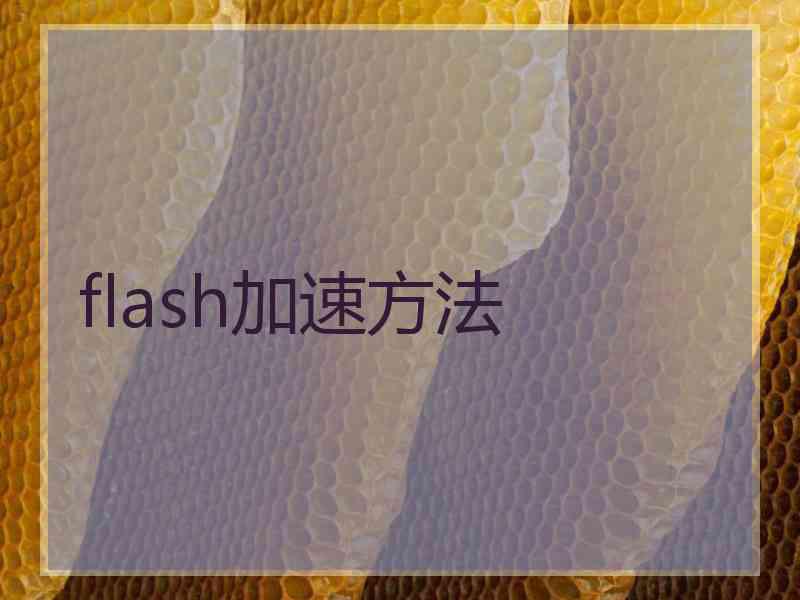 flash加速方法