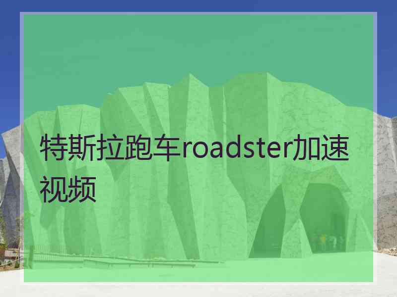 特斯拉跑车roadster加速视频