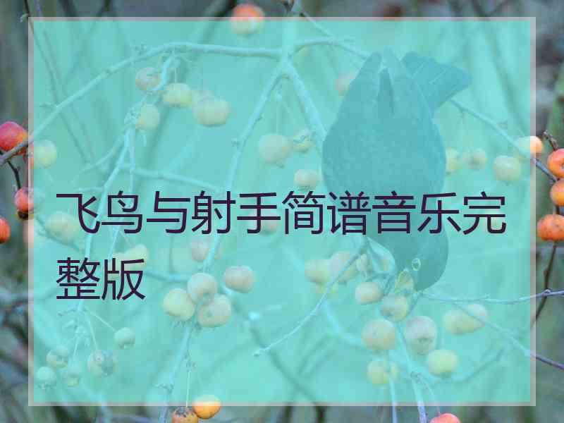 飞鸟与射手简谱音乐完整版