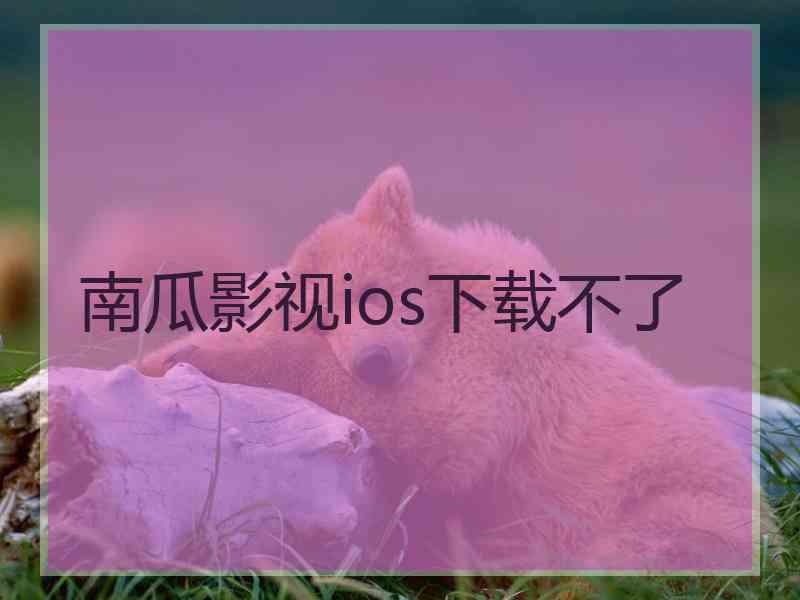 南瓜影视ios下载不了