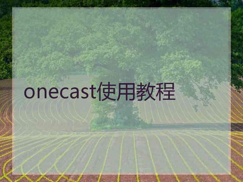 onecast使用教程