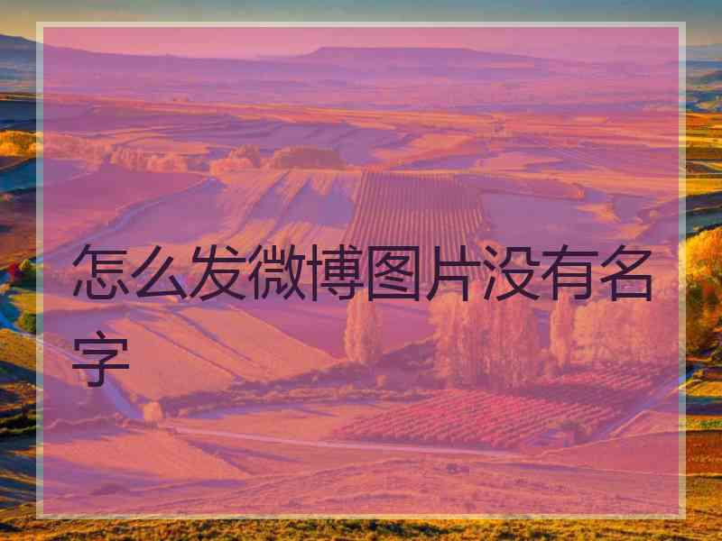 怎么发微博图片没有名字