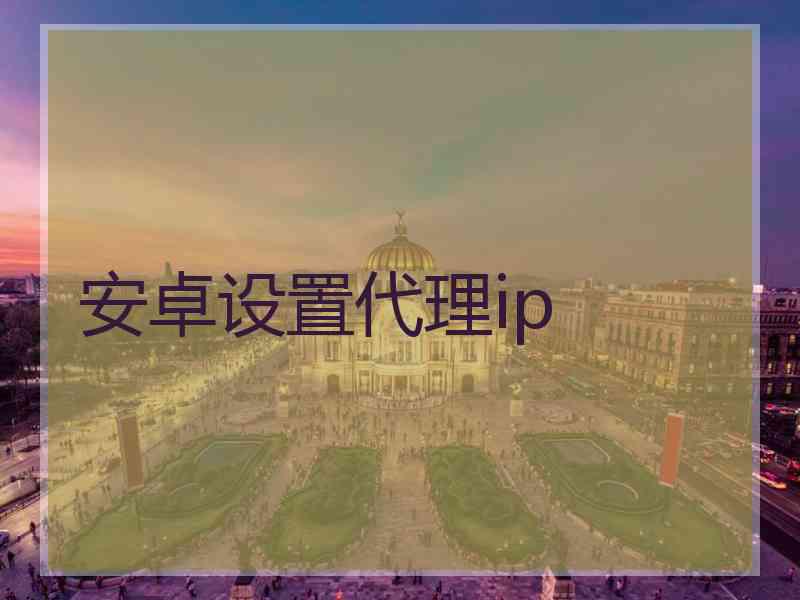 安卓设置代理ip