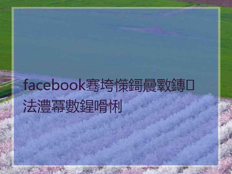 facebook骞垮憡鎶曟斁鏄法澧冪數鍟嗗悧