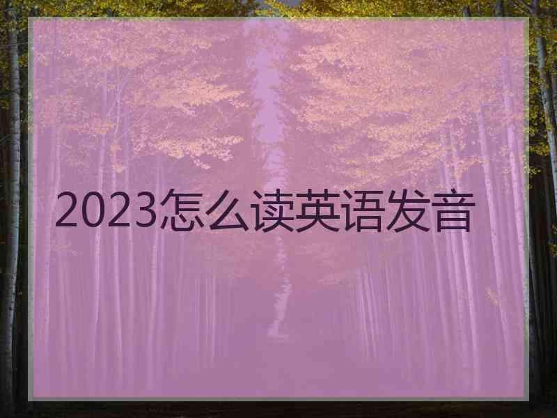 2023怎么读英语发音
