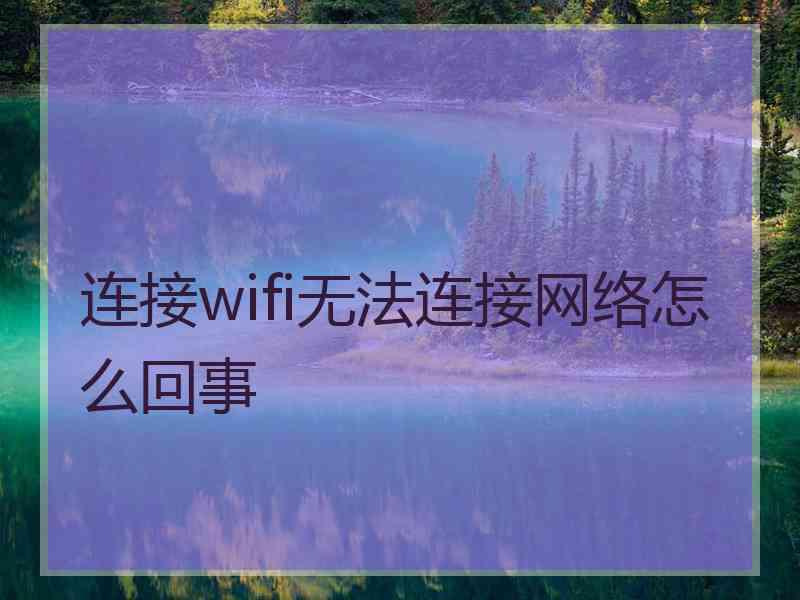 连接wifi无法连接网络怎么回事