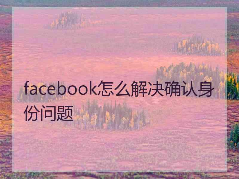 facebook怎么解决确认身份问题