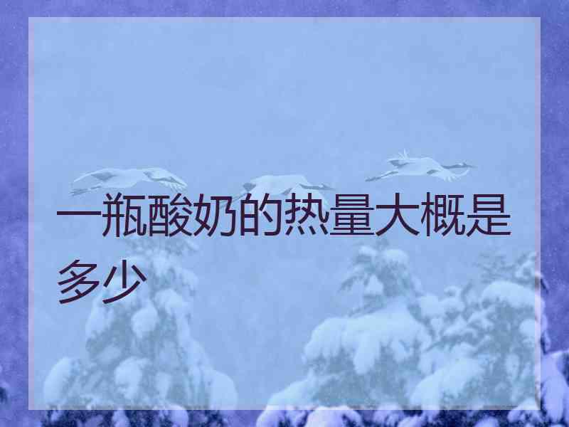 一瓶酸奶的热量大概是多少