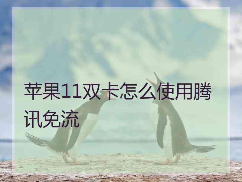苹果11双卡怎么使用腾讯免流