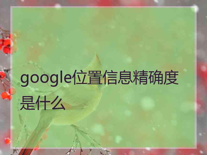 google位置信息精确度是什么
