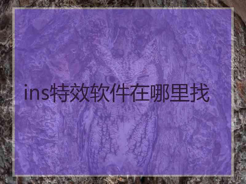 ins特效软件在哪里找